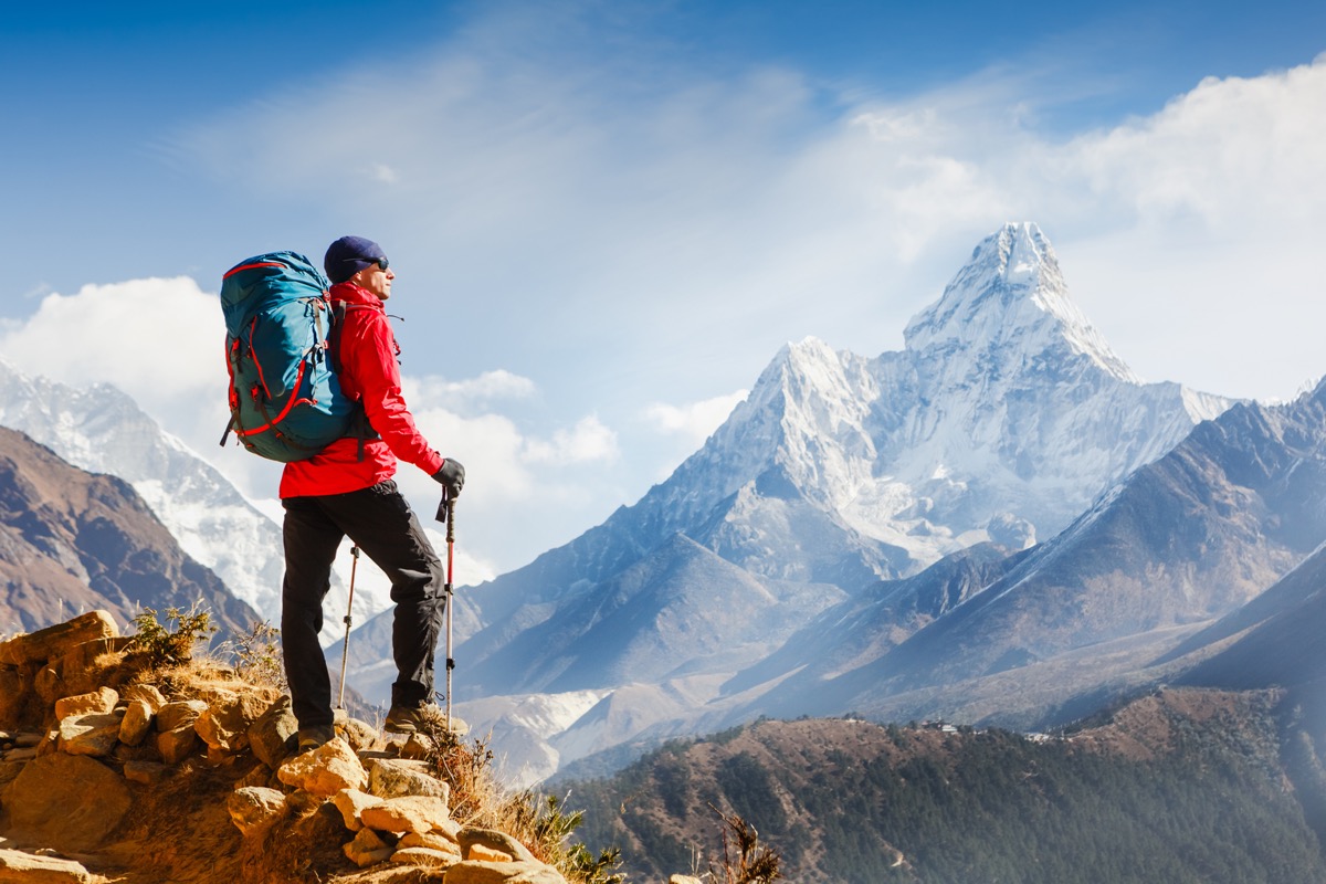 Escursionista in Himalaya